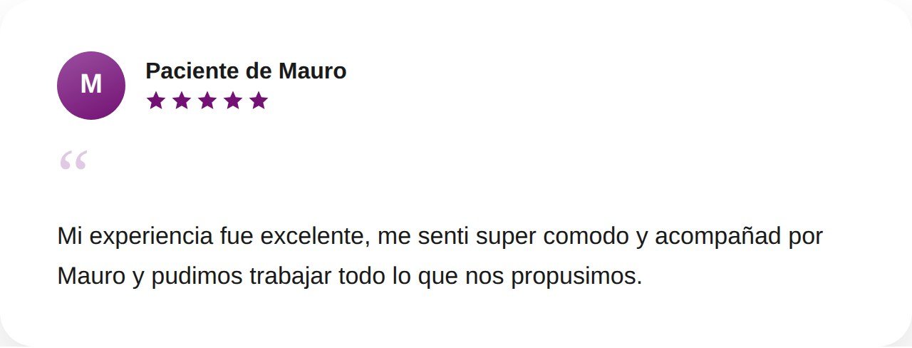 Testimonio de paciente de Mauro
