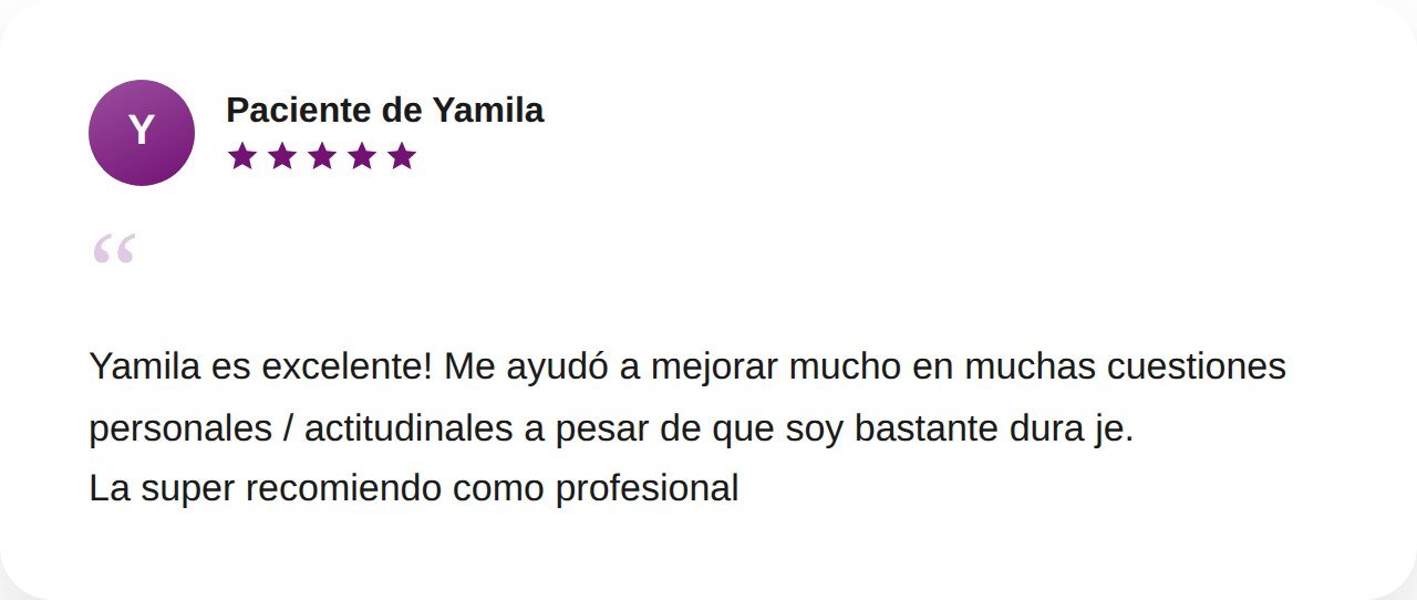 Testimonio de paciente de Yamila