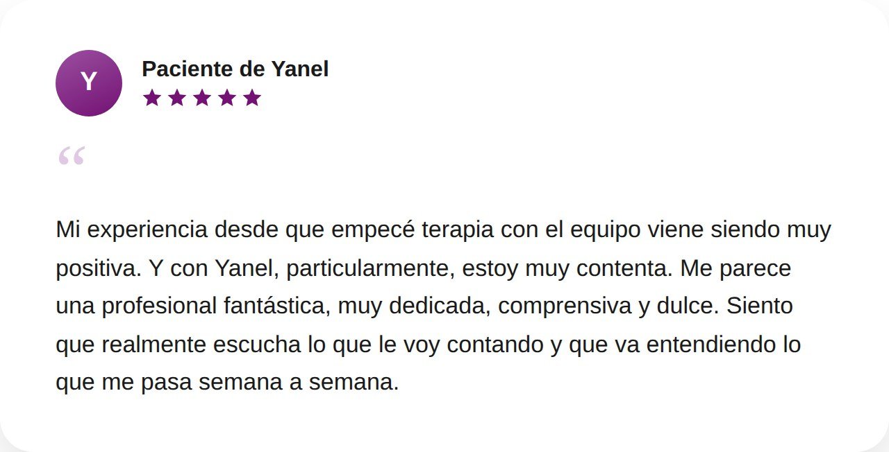 Testimonio de paciente de Yanel